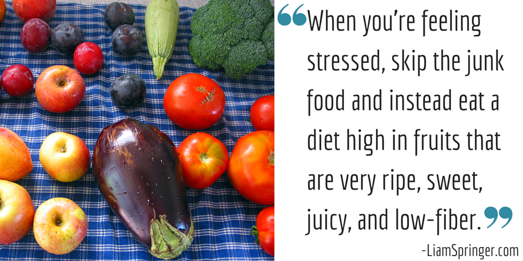 When you're stressed, skip junk food & eat fruits. 